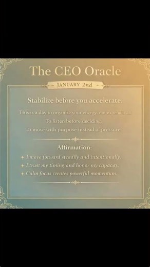 🤍 Daily CEO Oracle — January 2