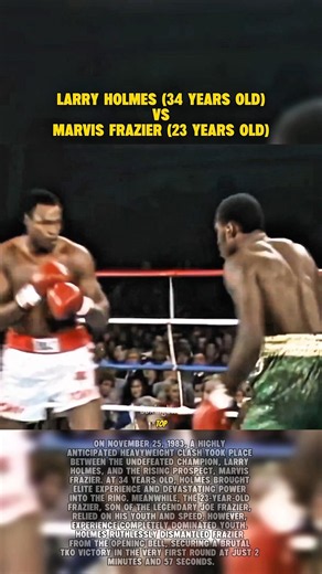 Experience Over Youth: Holmes Destroys Frazier in Under 3 Minutes! 🥊 #boxing #shorts #new