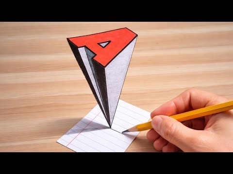 ✅ How to Draw a 3D Letter A | Optical Illusion Drawing