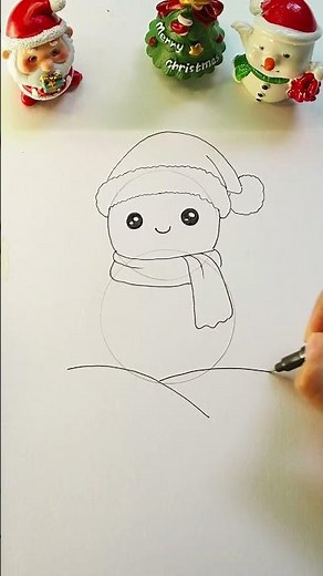 วาดตุ๊กตาหิมะจากตัว O⛄️ #วาดรูป #คริสต์มาส #art #christmas