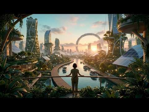 The Solarpunk City of 2150 | Ambient Music for Deep Relaxation & Inner Calm | 4K