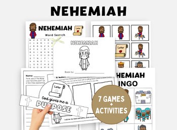 Nehemiah Bible Lesson Craft and Activities Pack for Sunday School or Homeschool