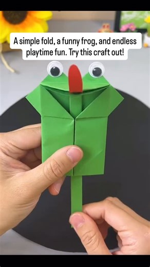Raising smart and happy kids | This funny origami frog is a craft and toy in one! 🐸 With just a sheet of paper, you can fold a frog that actually moves. It’s an easy and... | Instagram