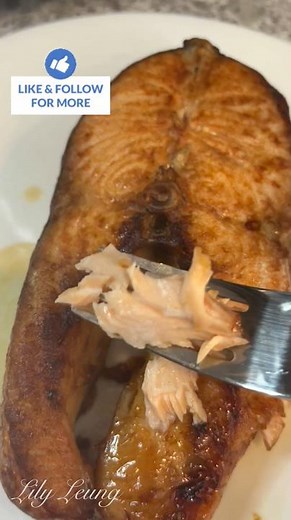 Tasty salmon steak