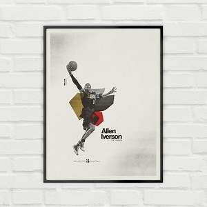 Allen Iverson Poster – Philadelphia 76ers Minimalist NBA Basketball Wall Art – Digital Download - Etsy