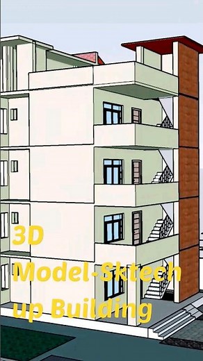 how to create 3d Model building #shorts #shortvideo #3dvideo #sketch