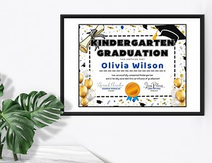 Editable Kindergarten Graduation Set | Certificate, Photo Frame (printable) - Etsy UK