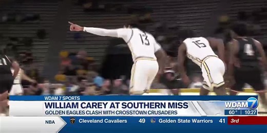 Southern Miss survives William Carey behind Denijay Harris’ career night