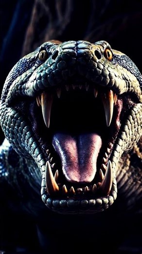 The Big Giant Python Trying To Catch King Kong #wildliferescue