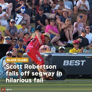 49K views · 371 reactions | Crusaders coach Scott Roberston fell off his segway in an embarrassing fail during the Black Clash at Mount Maunganui’s Bay Oval on Saturday evening.  https://bit.ly/Fail_1News_2201 The Team Rugby manager was having some fun before losing his balance and falling to the ground, much to the amusement of the crowd. | 1News | Facebook