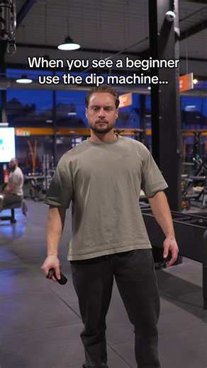 On the dip machine, setup determines the muscle you’re targeting. Keeping the elbows tucked close to the body with an upright torso will target the triceps, mainly the medial and lateral head. If you turn your hands so the palms face each other, flare the elbows slightly, and lean forward a bit, the movement will involve the chest more. This is a great way to build strength for dips if bodyweight dips are still a bit too difficult. For personalized guidance, my 1:1 coaching is available via the 