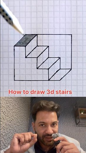 How to draw 3d stairs in very easy way .innovative video