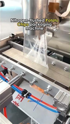 Automatic Puffed Food Potato Chips Fries Popcorn Banana Chips Packaging Machine With Nitrogen Device