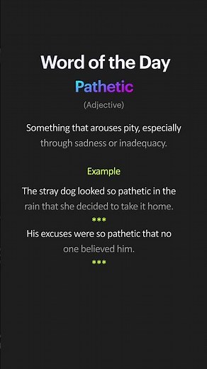 What's the Meaning of Pathetic? - Word of the Day #vocabulary