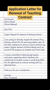 Application Letter for Renewal of Teaching Contract #application #teachingrenewal #teachingcontract | English Class