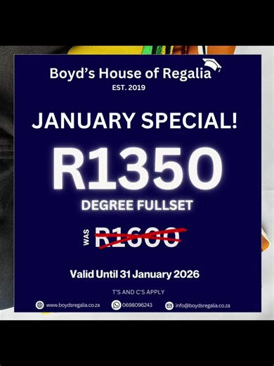 Graduation Gown Set Offer Until January 2026