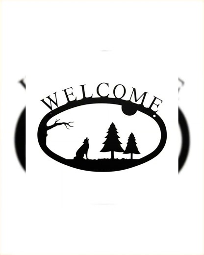 Lone Wolf Welcome Sign Made in USA by Village Wrought Iron