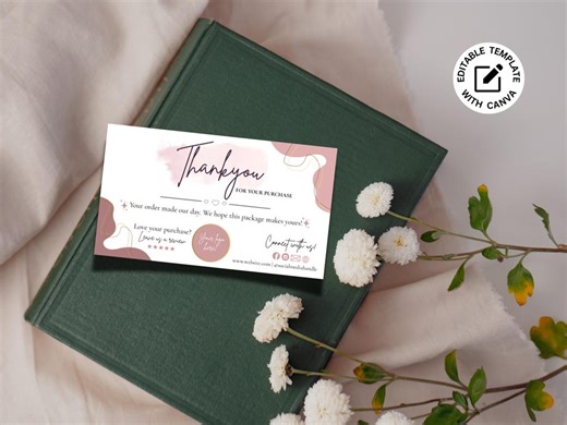 Editable Business Thank You Card Template: Canva DIY Design (digital Download, 3.5x2 Inches) - Etsy