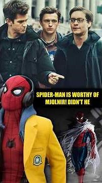 Why spiderman can't lift mjolnir..? 😯 #marvel #spiderman #shorts