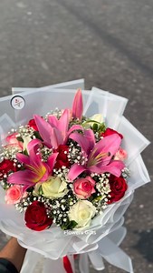 Premium Fresh Mixed Rose And Lily Bouquet 💐 . . Delivery within 2–3 hours in Dhaka City 🚚 Order now! | Flowers Gifts