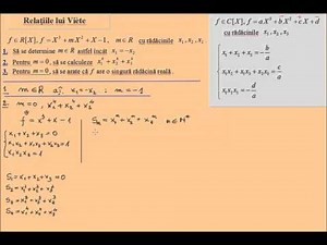 Relatiile lui Viete, exercitiu rezolvat (lic_pol15)