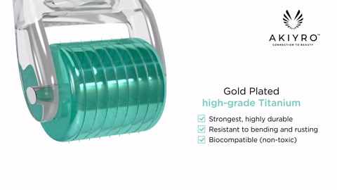 Derma Roller 0.30mm - Microneedle Roller with Storage Case - 192 Micro Needling Dermal Tool for Face, Beard, Scalp & Body - At Home Microneedling Skin Care for Women & Men (Green)