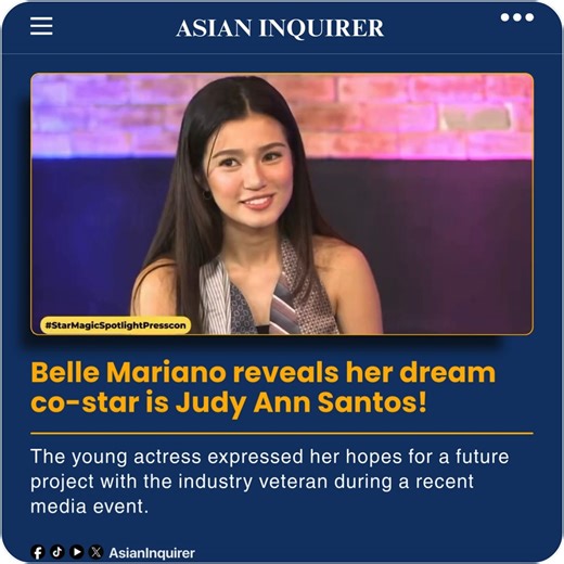 BELLE MARIANO DECLARES WISH TO WORK WITH JUDY ANN Belle Mariano recently revealed her ultimate dream of sharing the screen with industry titan Judy Ann Santos. The statement surfaced during an engaging Star Magic press conference focused on the star’s future career path. When asked to choose a future co-star, Mariano enthusiastically named the multi-awarded veteran actress without hesitation. The young actress previously gained significant acting insights from her high-caliber experience with le