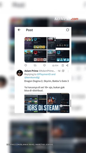 Heboh Rating IGRS di Steam Tak Sesuai, Game Bocah Kena 18+