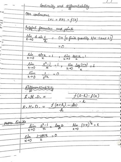 continuity and differentiability important formulae #cbse #class12 #revision #importantquickrevision