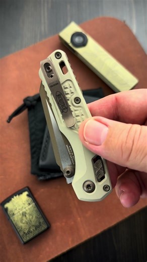 Microtech Mini MSI - Champagne Gold - Available at GPKNIVES.com! #MicrotechKnives