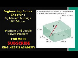 STATICS | 2/127 | 3D Moment and Couple | 6th Edition | Engineers Academy