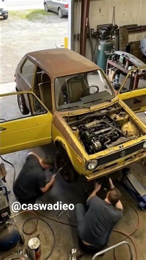 Restored VW Golf Mk1 with a clean lowered stance..#carrestoration #classicvw #automotive