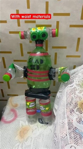 How to make Robot 🤖 with plastic bottles at home #shorts #diy#youtubeshorts #shorts