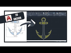 Ship Anchor in AutoCAD - 2D Drawing Timelapse