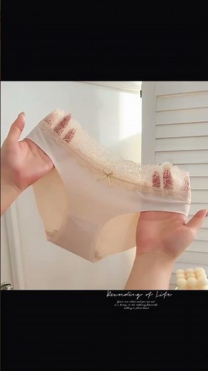 Romantic lace-trimmed thong panties #fashion #comfort