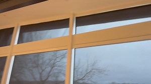 See how the new SI Origami™ Shades blend into a Nano™ job, filling all the angled windows with bottom-up privacy and heat reduction. #rollershades #windowtreadments | Screen Innovations