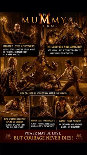 The Mummy Returns: Imhotep Loses Powers & Rick Battles the Scorpion King Monster!