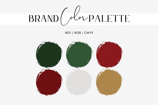 Classic Christmas Color Palette, Red, Green, Silver, Gold, Branding, Social Media, Cards, Packaging, Procreate, Canva Hex Codes, RGB, CMYK - Etsy UK