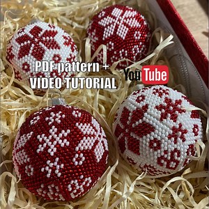 Beaded Crochet Christmas Ball Pattern – Video Tutorial PDF – DIY Ornament – Crochet Tree Decoration – Instant Download - Christmas Ornament - Etsy