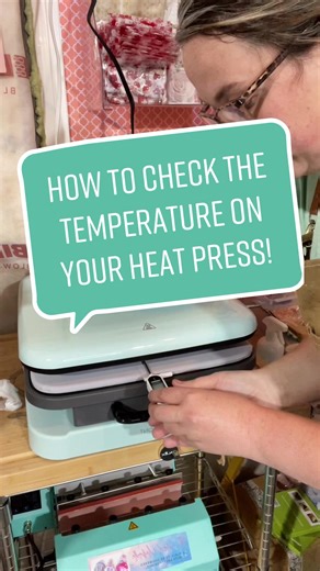 How to check the temperature on a heat press with a thermometer tutorial. Heat press is from @htvront. #heatpressmachine #htvrontautopress #heatpresstutorial #sublimation #htv