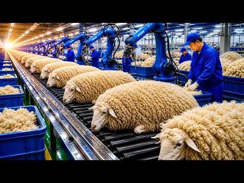 From Raw Wool to High-Quality Textile | Industrial Production Process (Full Process)