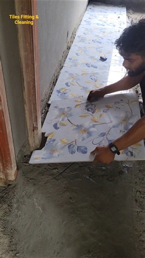 I installed tiles on the floor next to the door.#floortilesfitting #floordesign #ceramic