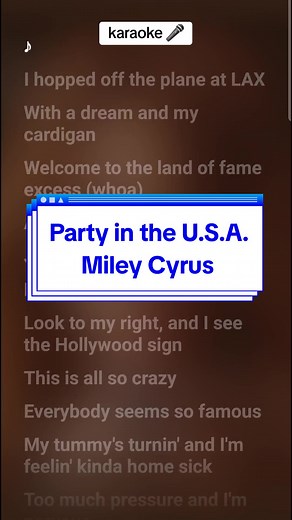 Singalong Karaoke: Party in the U.S.A. by Miley Cyrus