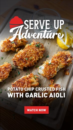 Potato Chip Crusted Fish with Garlic Aioli 🔥 This recipe is super simple and absolutely full of flavor. Find the full recipe at the link in our bio! | Kamado Joe