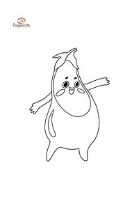 Eggplant cartoon сoloring page ♥ Online and Printable for Free!
