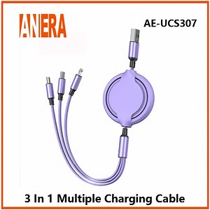 [Hot Item] Telescopic Retractable Flexible 3 in 1 Fast Charging Cable USB2.0 to Type-C&Android&Lightning Mobile Phone Cable