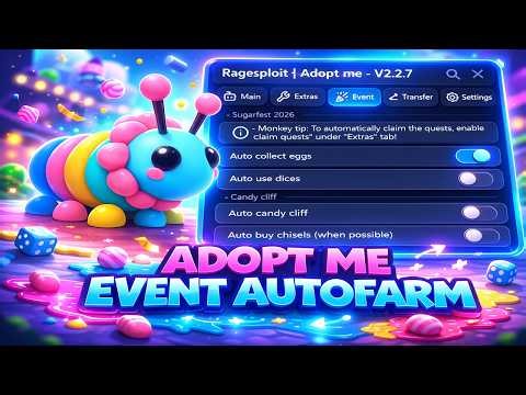 [ CANDY EGGS 🍭] EVENT AUTOFARM ADOPT ME SCRIPT | AUTO FARM CASH | AUTO GROW EGGS & PETS🍭CANDY EGGS!🍭