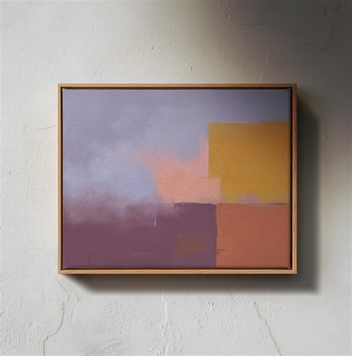 Mark Rothko Style Canvas Print, Abstract Color Field Wall Art, Modern Minimalist Decor, Muted Purple and Yellow Painting, Trendy Gallery Art