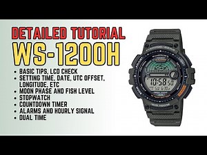 Casio WS-1200 Detail Setting Tutorial: How to set and operate - Fishing Gear Timer WS-1200H WS1200
