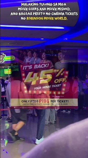 ROBINSONS MOVIE WORLD TICKET DISCOUNTS!
